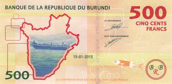 Burundi p50a 500 Francs 2015